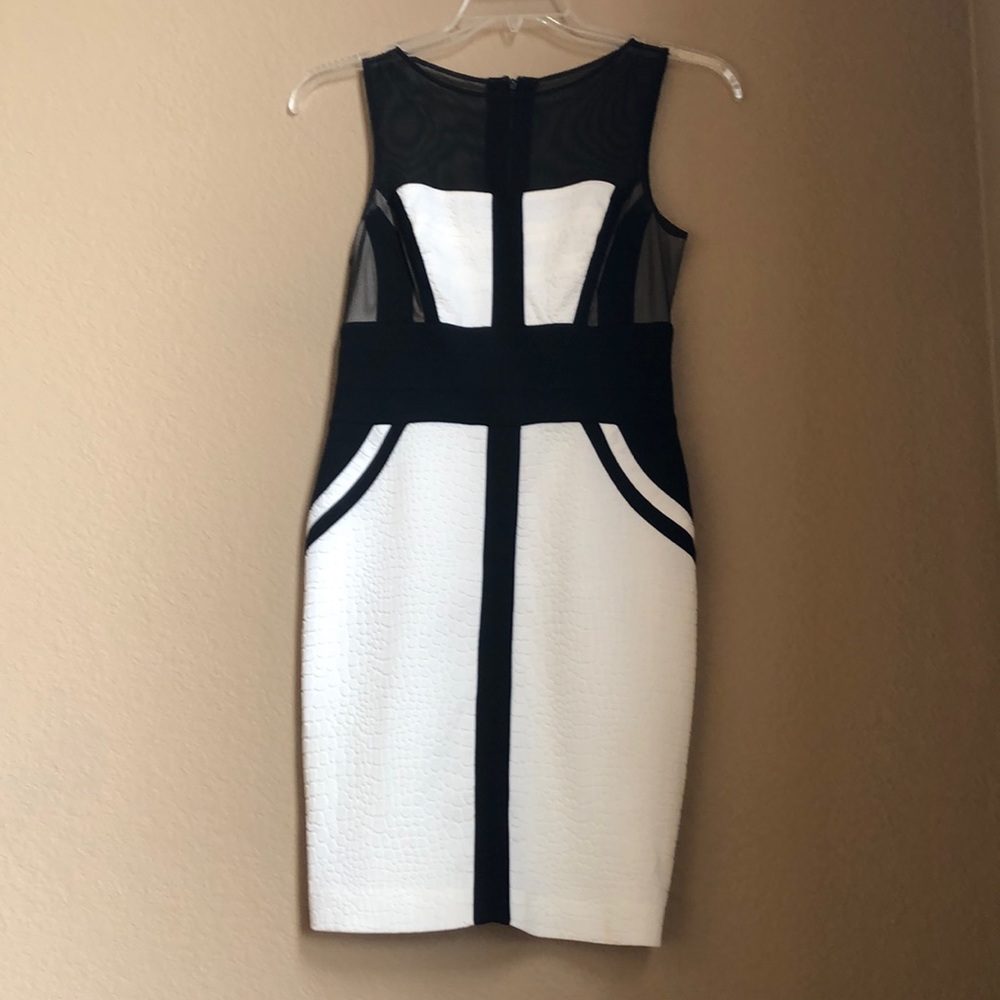 Express White and black bodycon dress